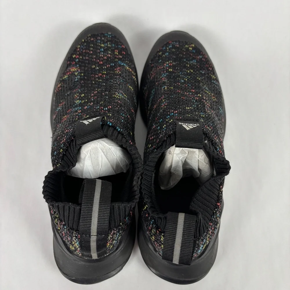 Adidas Men' size 5.5 Sock Knit Black Sneakers/Shoes Athletic Slip Ons Athletic